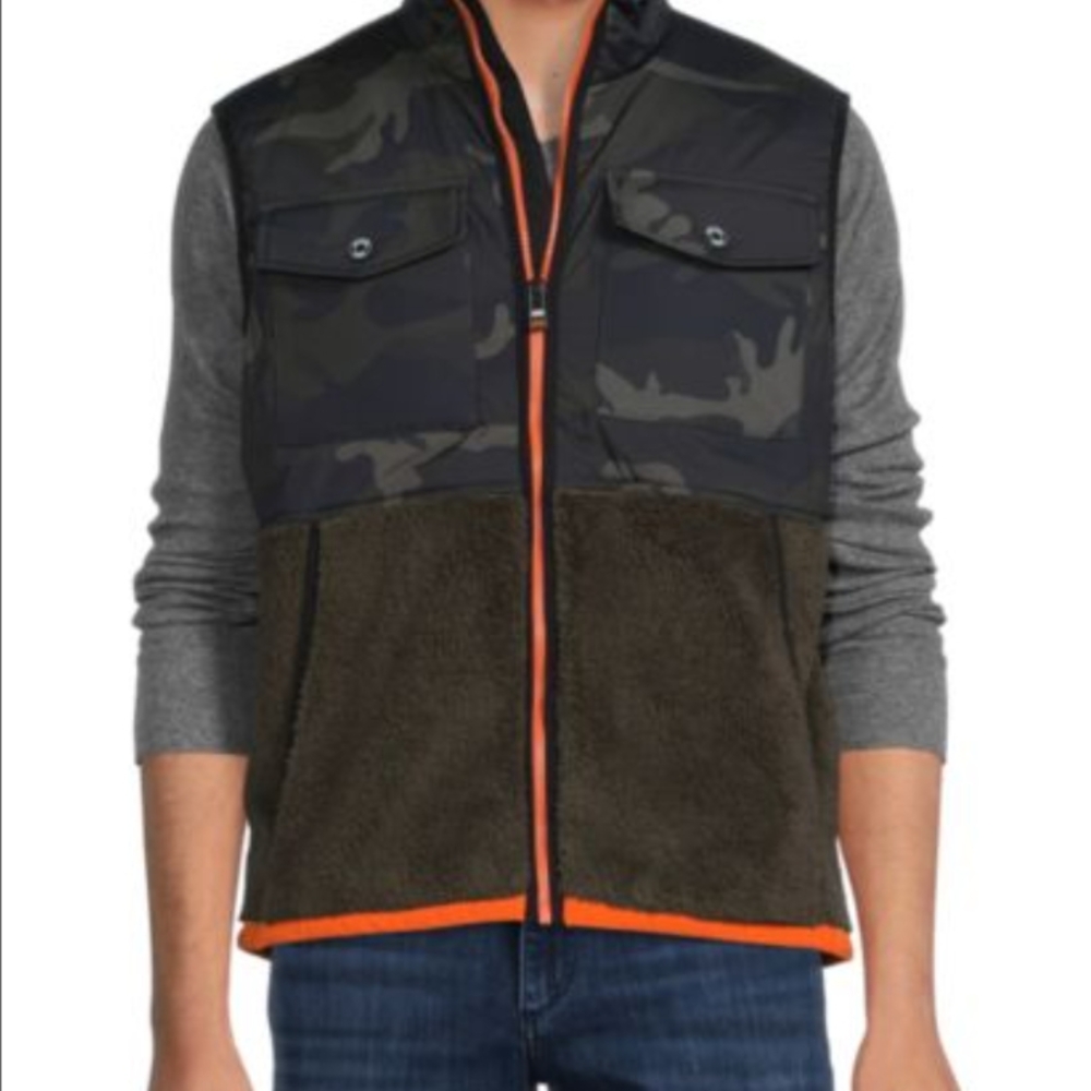 Michael Kors Squaw Faux Shearling Camouflage Vest